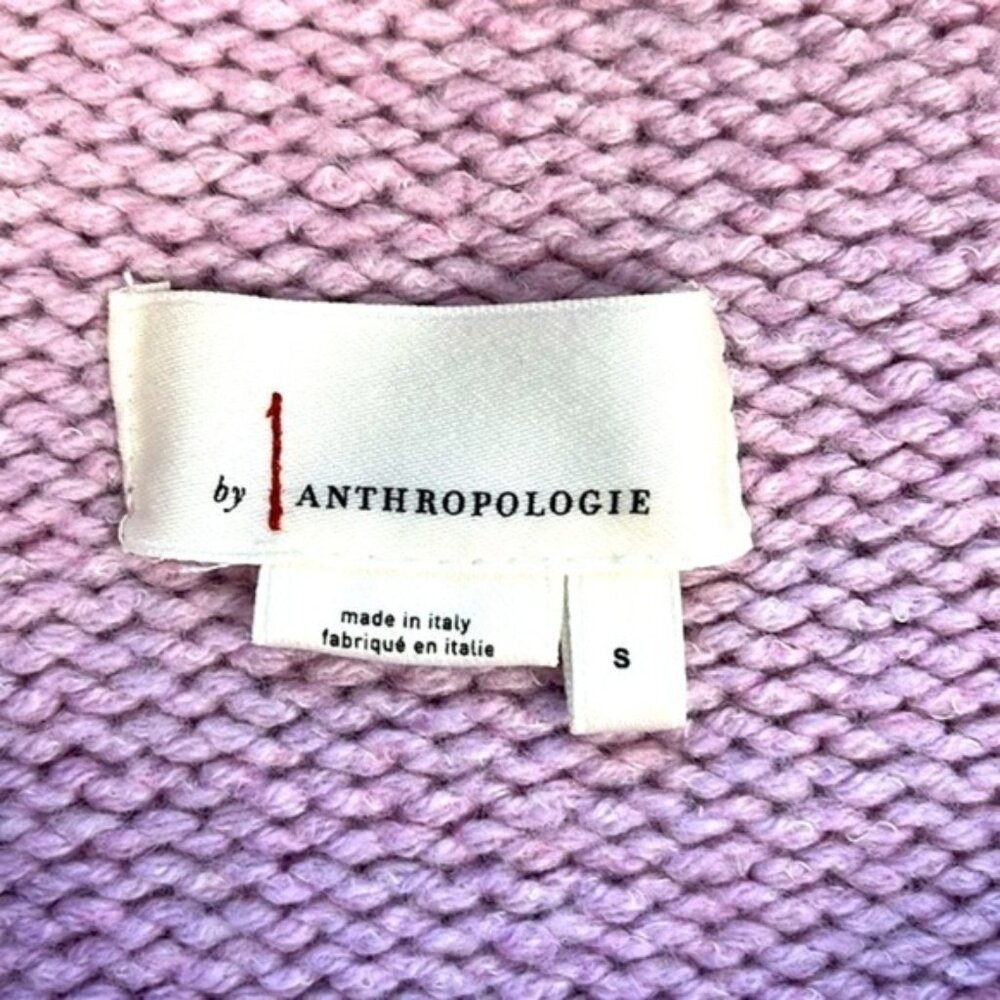 Anthropologie Cashmere Wool Sweater Cowl Neck Oversize Pastel Lilac Turtleneck S - Picture 8 of 9